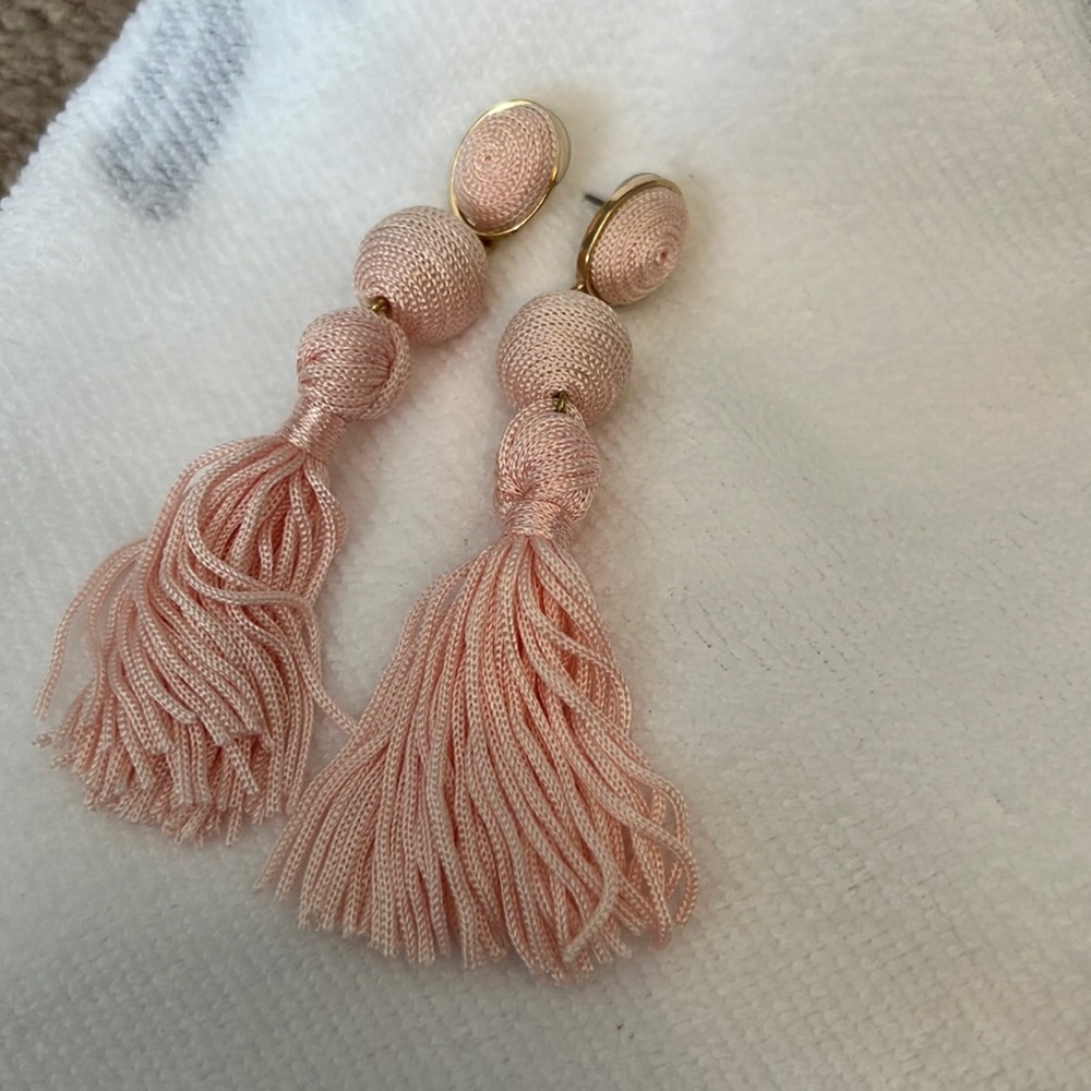 Light pink tassel earrings
